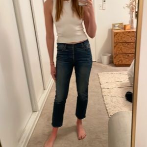 Cropped straight jeans